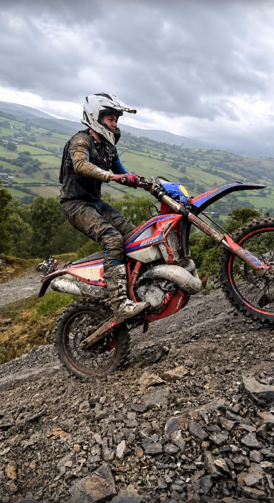 Acklams beta customer riding his new 300 RR enduro bike