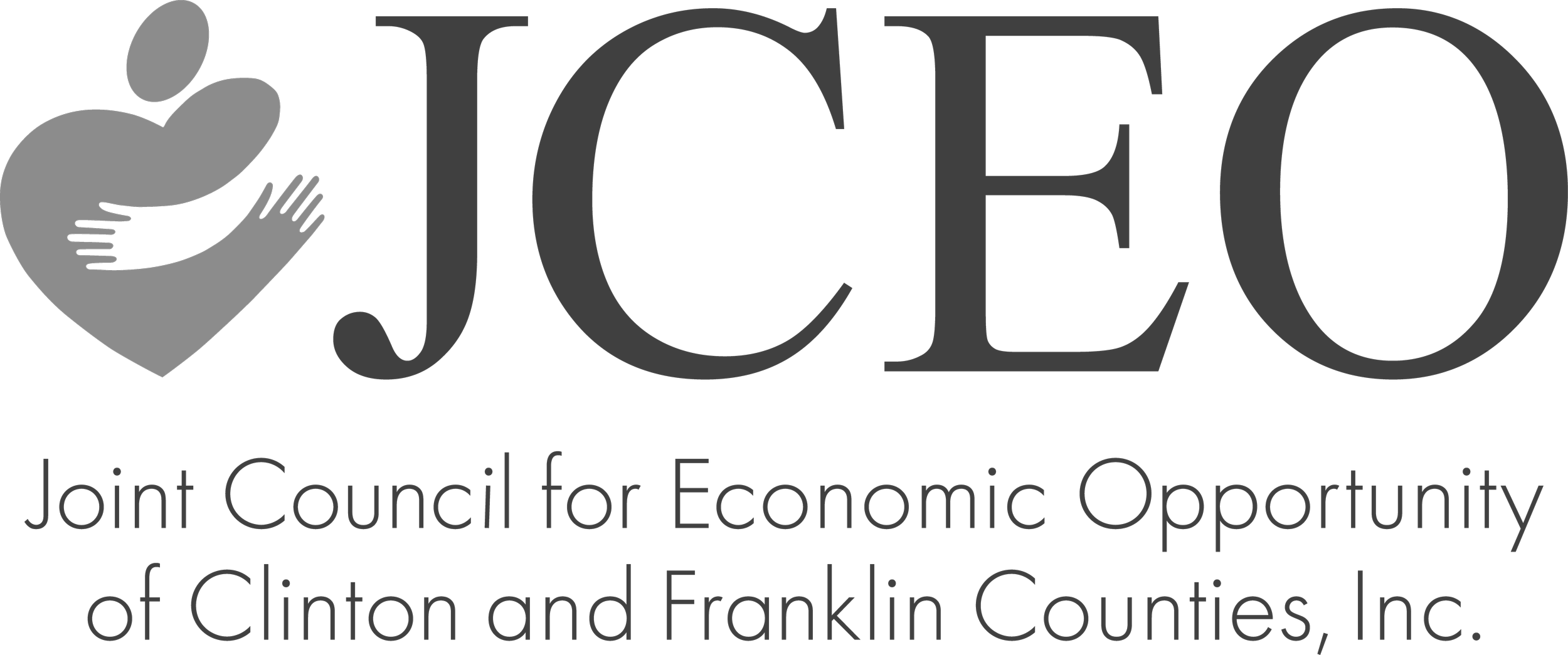 Logo for the Joint Council for Economic Opportunity of Clinton and Franklin Counties, Inc., featuring a heart and hands design.
