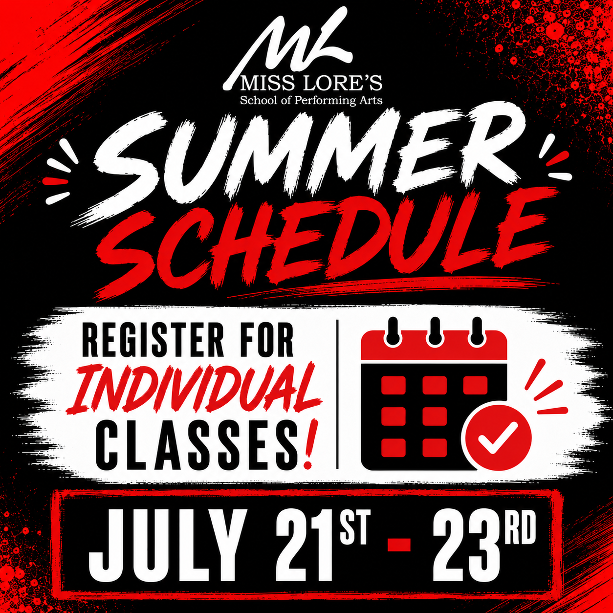 2026 Summer Dance - Week of July 21st (Individual Classes)