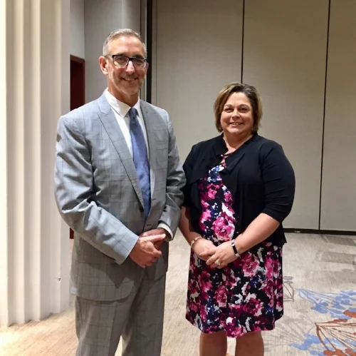Doug Elliott, President of NADO, stand alongside Misty Crosby, ED of Buckeye Hills
