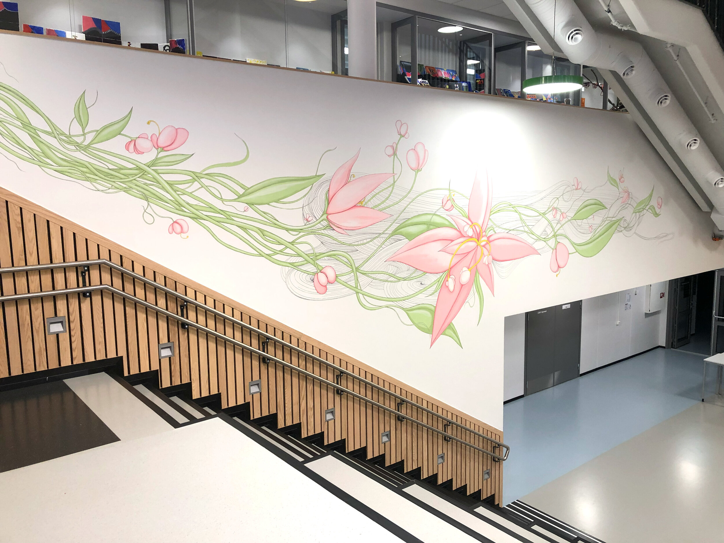  Installation view   Flowering , Harstad Elementary School, 2018    Photo: Kjell Ove Storvik 