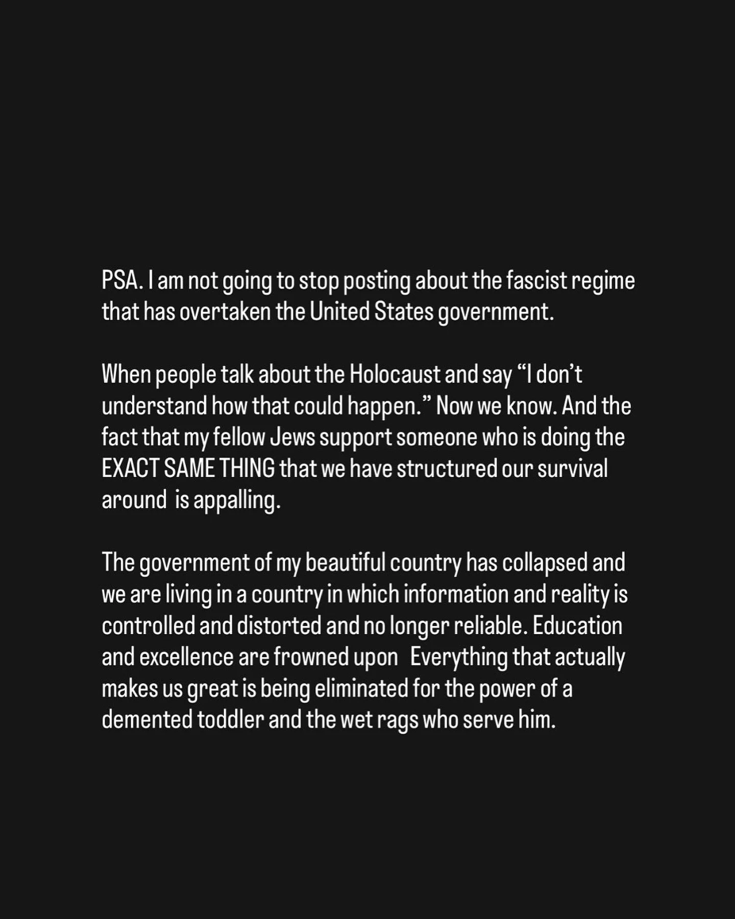 That&rsquo;s all. For now. 

#nofascism #fdt #usa