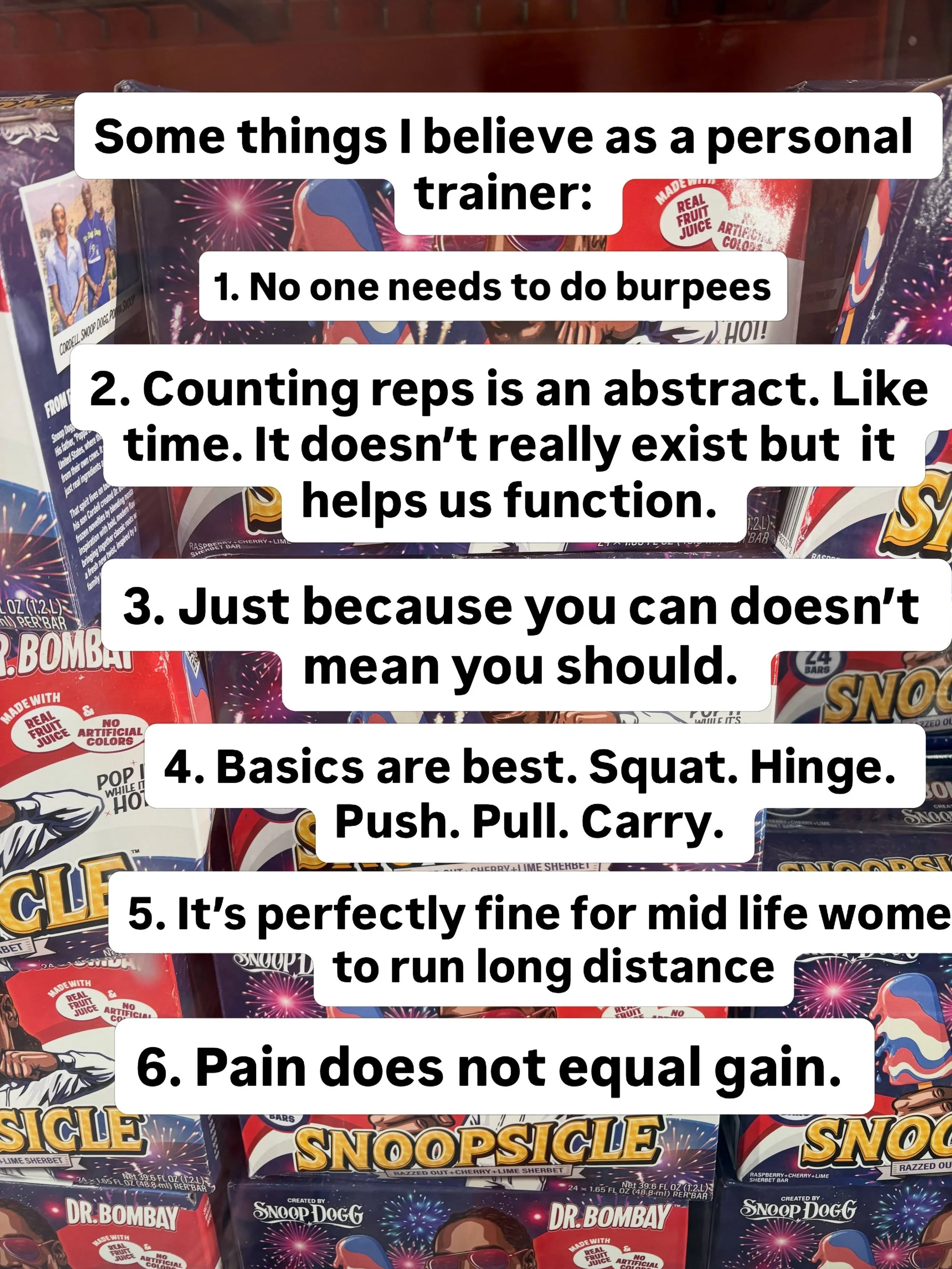 Here are some thoughts. Agree? Disagree? Ok. 

Happy Sunday. 

#personaltrainer #womeninspiringwomen #exercise #strength #wisdom