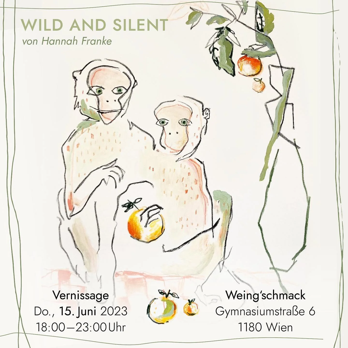 &bdquo;Wild and Silent&ldquo; &bull; Soloausstellung
&mdash;
Ich freue mich schon so sehr auf meine aller erste Soloausstellung! ✨ 
Vernissage:
Donnerstag, 15. Juni 2023
18:00-23:00Uhr
@weingeschmack 
Gymnasiumstra&szlig;e 6, 1180 Wien
Ausstellungsda