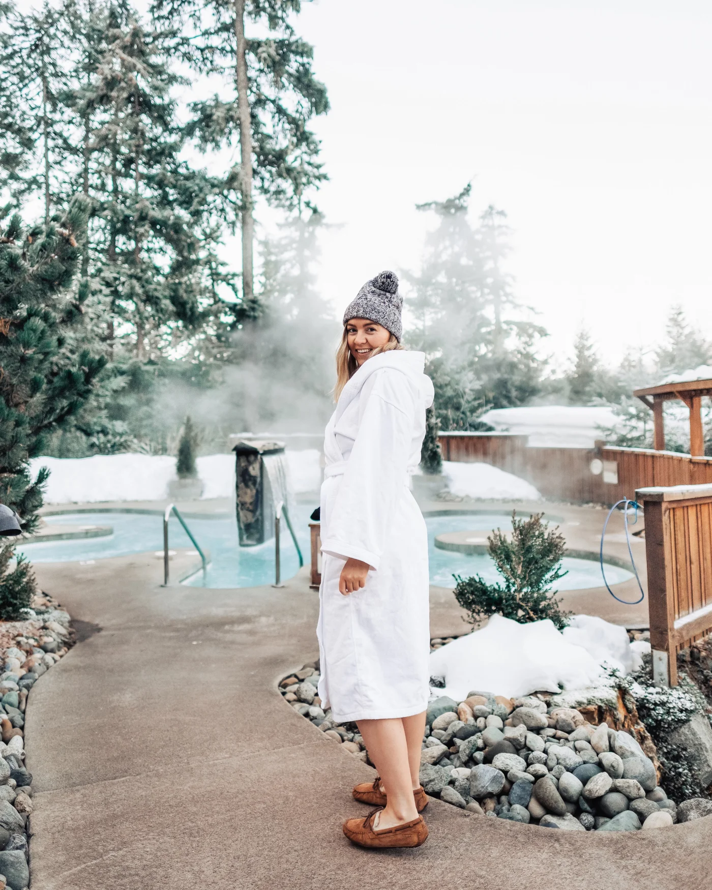 The hydrotherapy baths at Scandinave Spa in Whistler, BC