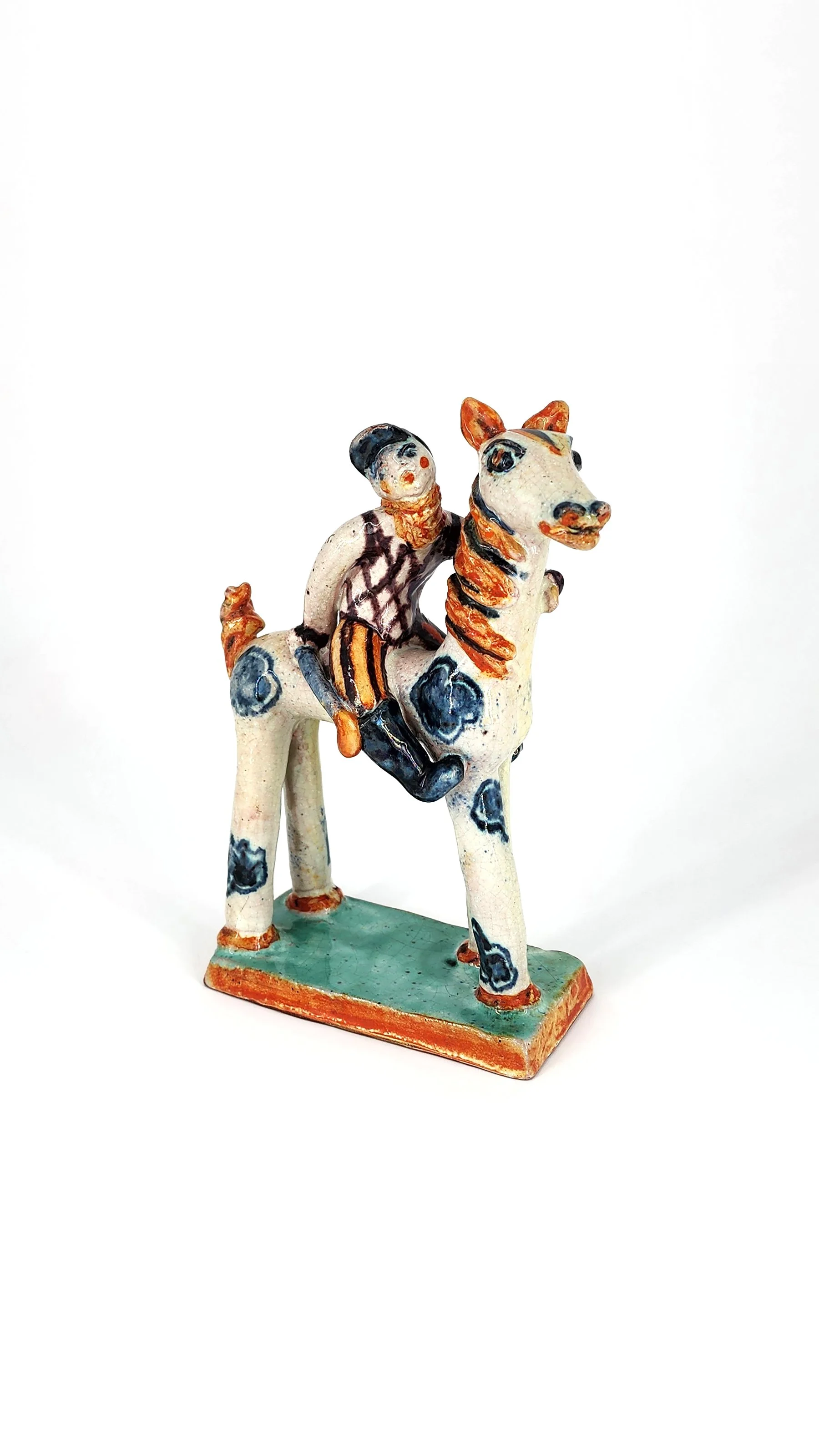 91236 Schneebacher Wiener Werkstatte Pottery Jockey on Horse AFT2.jpg