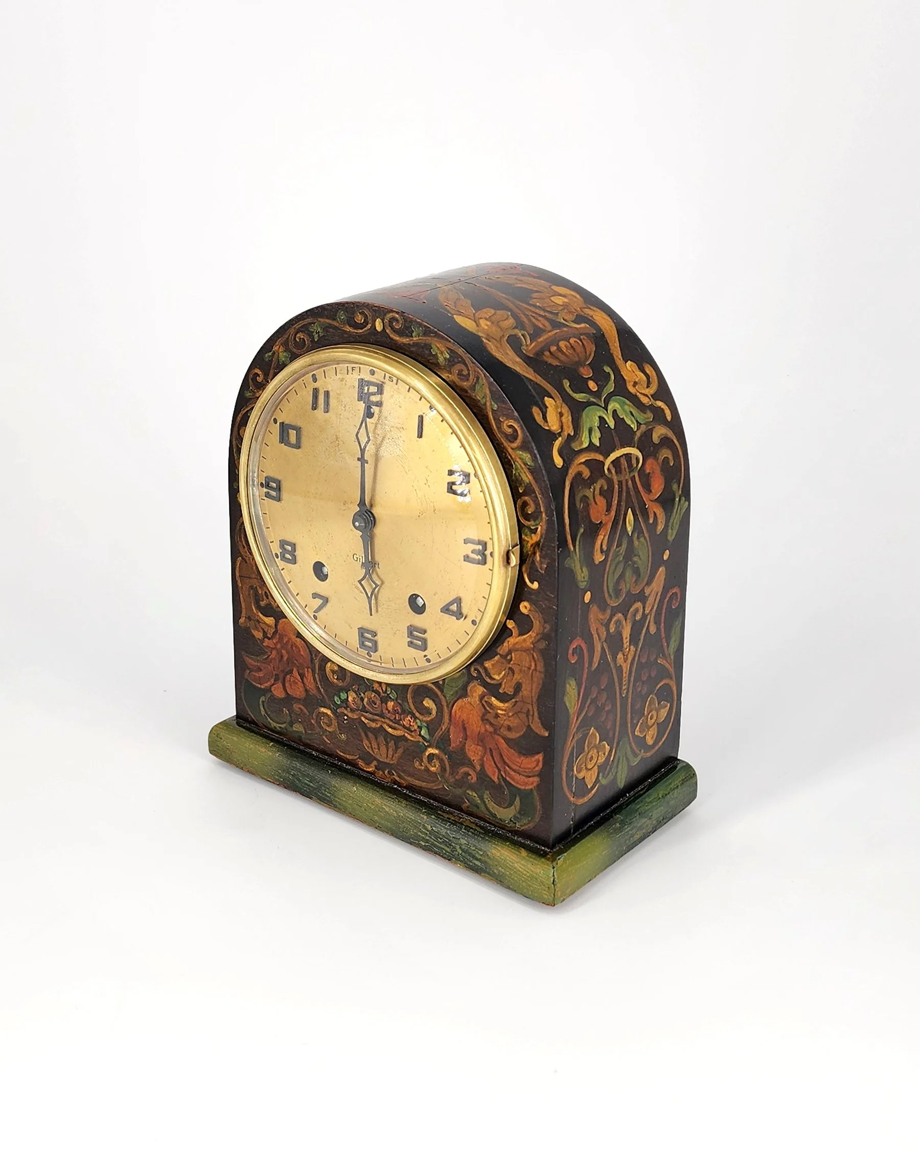 83184 Dannemiller Mantle Clock with Hand Painted Wood Case AFT3.jpg