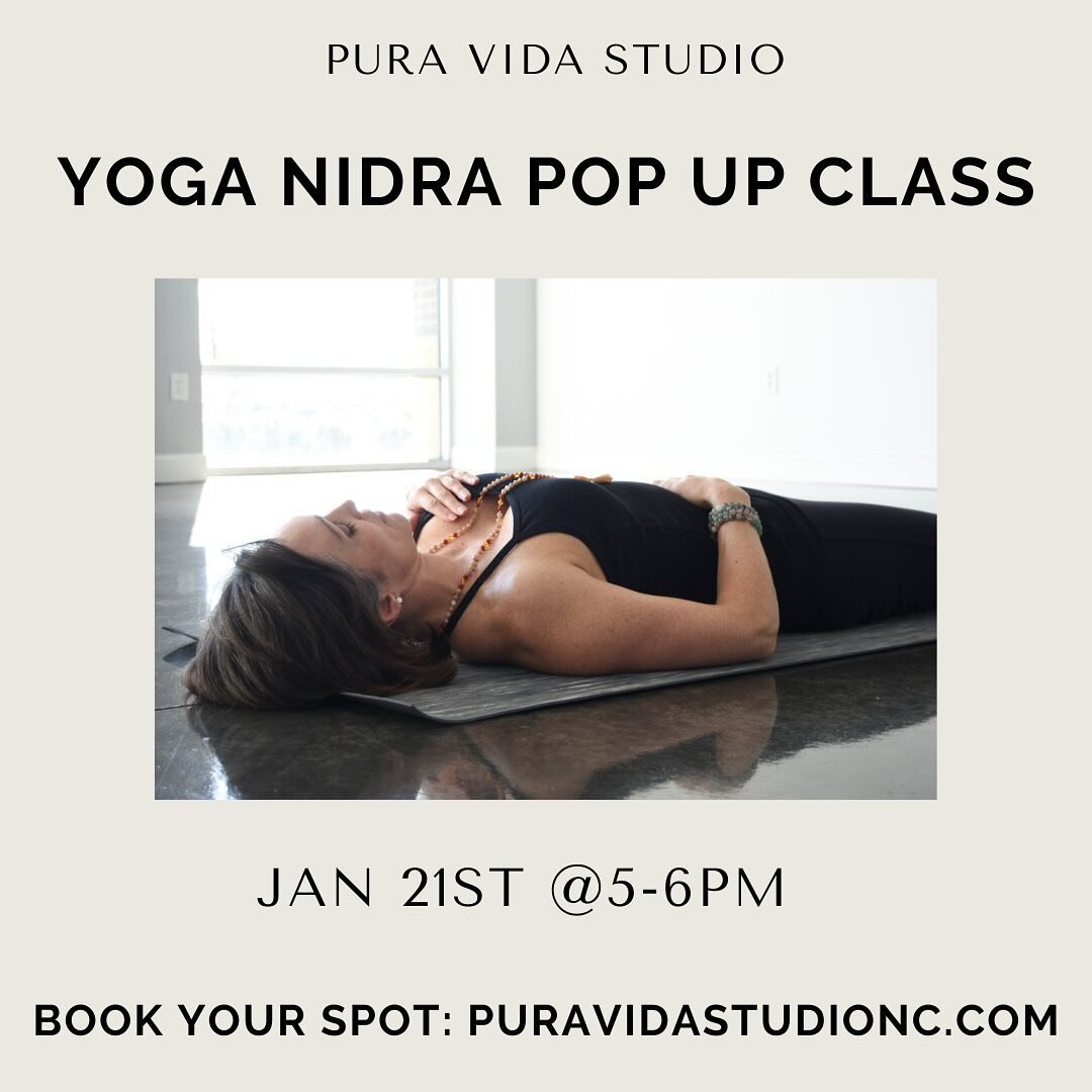 Looking to relax this weekend? Join us for our Yoga Nidra pop up class🧘🏻&zwj;♀️🧘🏽

Yoga Nidra, known as yogic sleep, is a form of guided meditation. We will guide you through the five levels of being called &ldquo;koshas&rdquo; into a deep state 