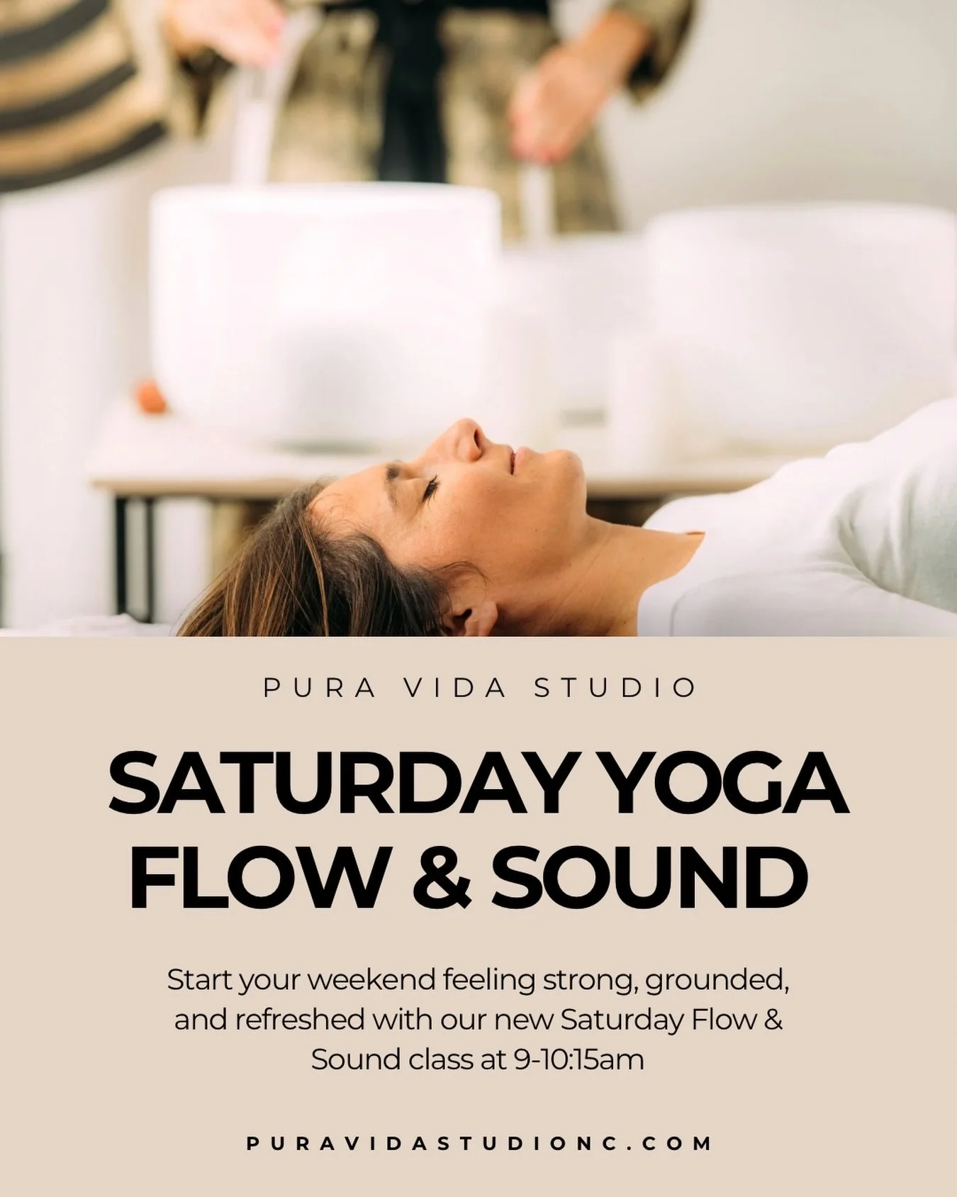 NEW Saturday Flow &amp; Sound for Weekend Yogis begins March 14th at 9-10:15am✨

Start your Saturday feeling strong, grounded, and refreshed without taking up your whole morning.

This is an all levels flow designed to build strength and balance, fol