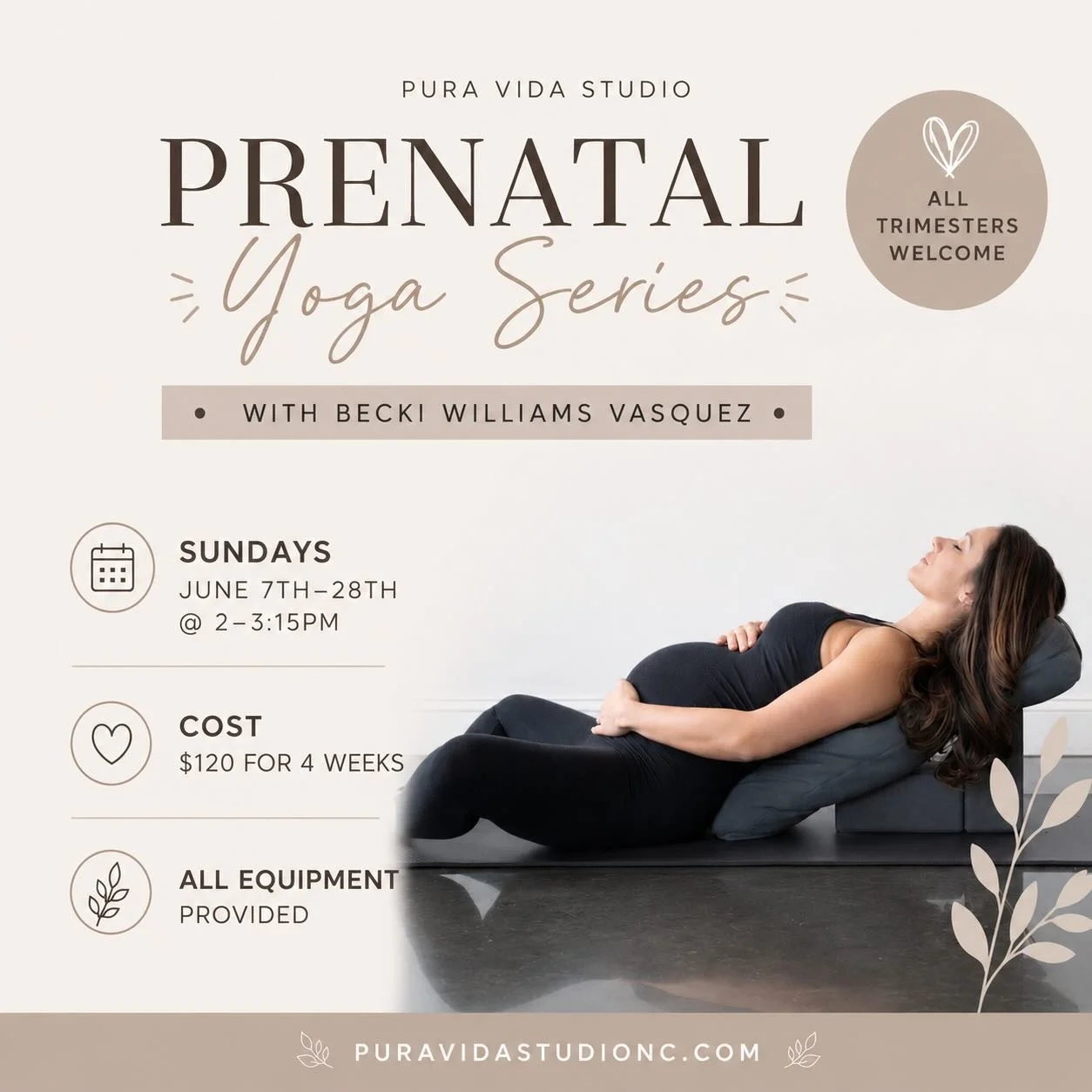 Calling all mommas-to-be 🤍✨

Join us this June for a Prenatal Yoga Series designed specifically for expecting mothers to slow down, feel supported, and stay connected to their bodies through every stage of pregnancy.

This 4 week series is focused o