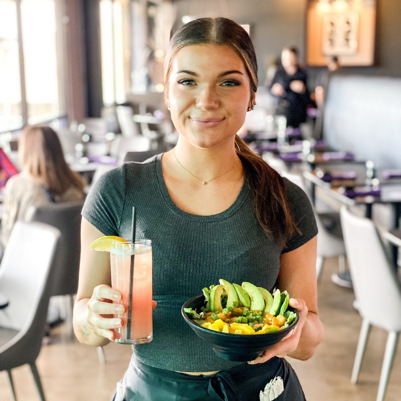A balanced diet is one of our weekly specials in each hand. 

📸 Chipotle Mango Sweet and Sour Shrimp + Lemon strawberry bliss Mocktail. 

#tulsaeats #tulsafoodie #southtulsa