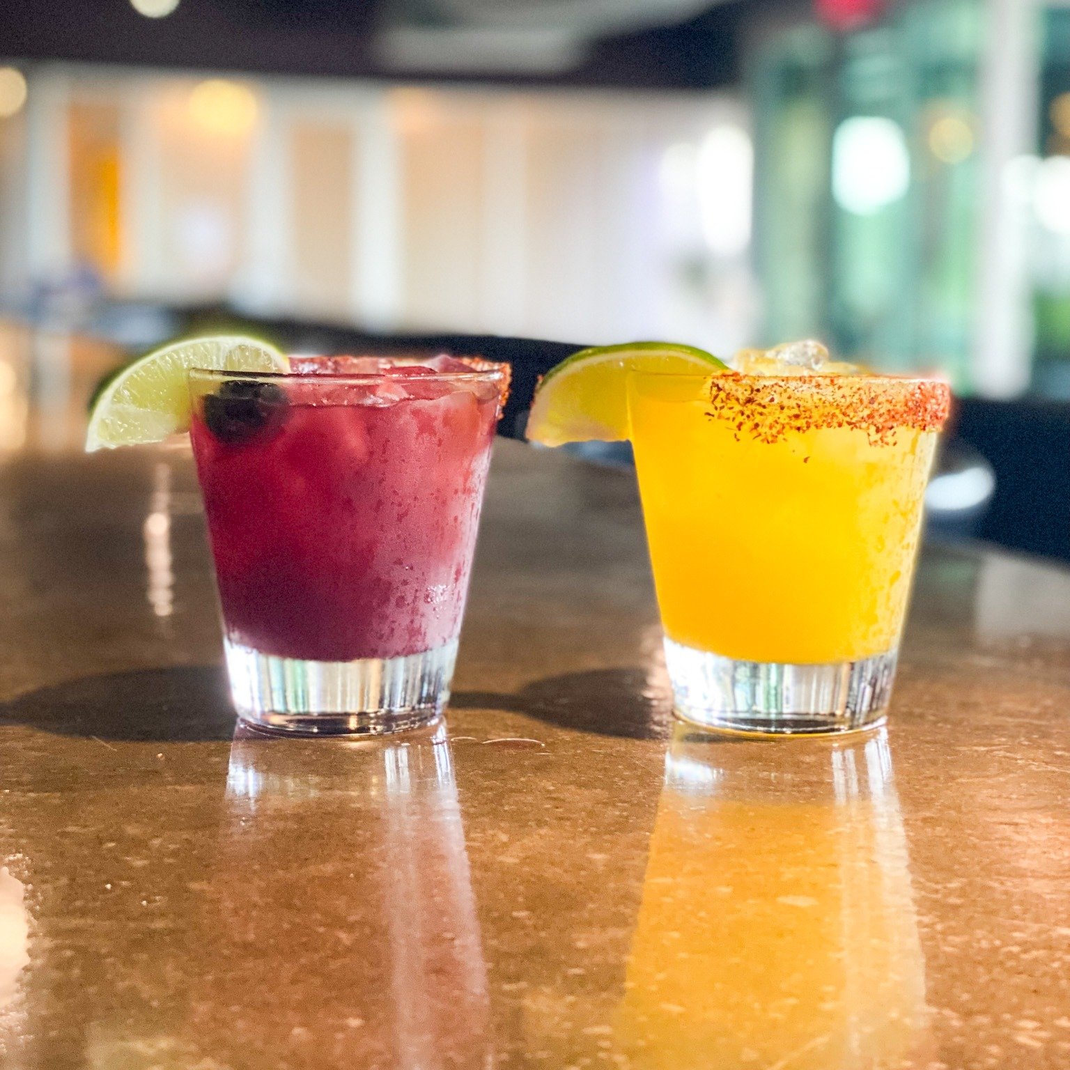 They say two minds are better than one. What about two drinks in each hand? 

It's a beautiful day to try our current drink specials. ☀️

🥭 Fiery mango rum | Bacardi Chile mango rum, triple sec, mango pur&eacute;e, lime juice, and agave. With a taji