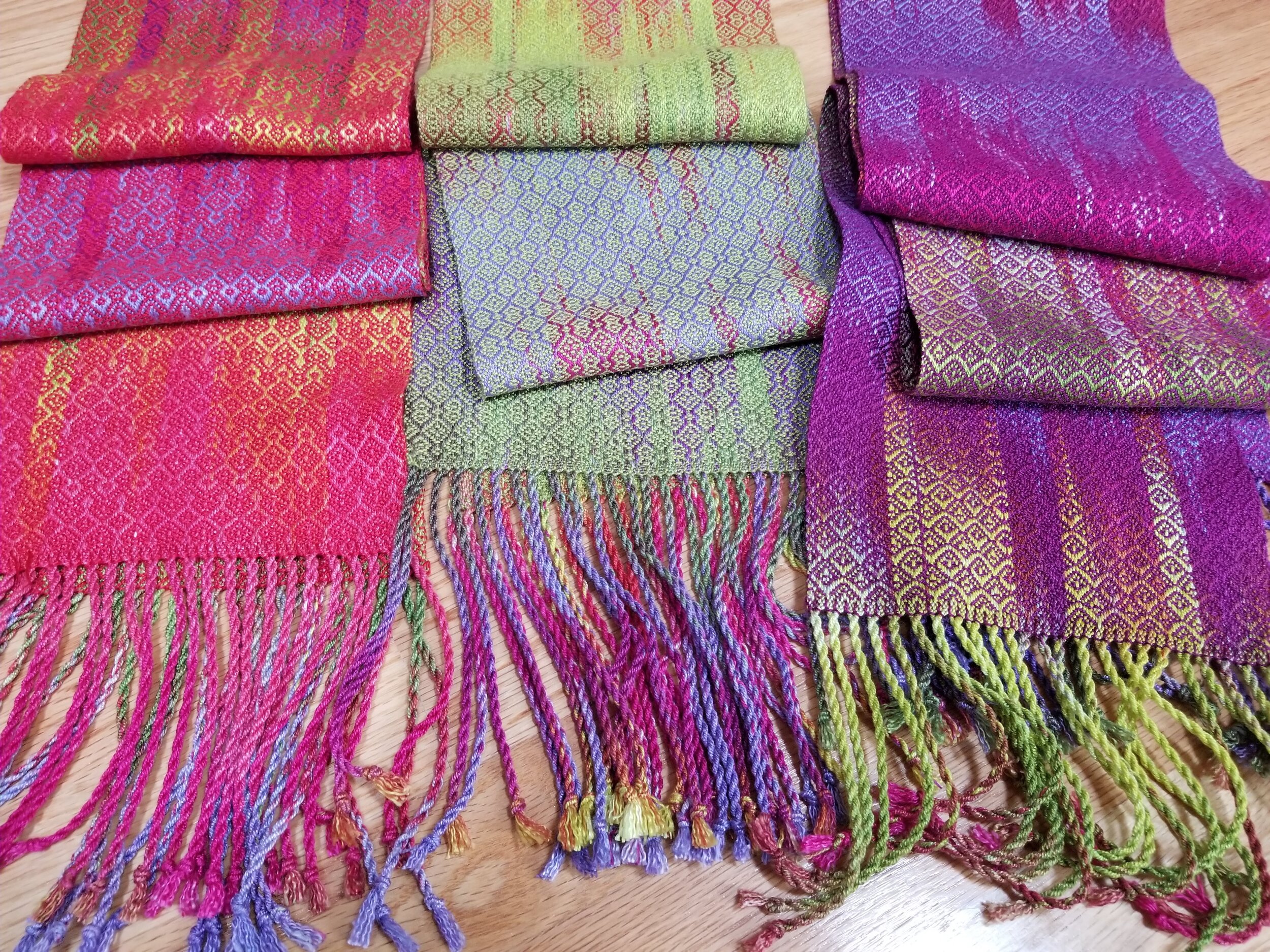 Hand dyed - Handwoven scarves