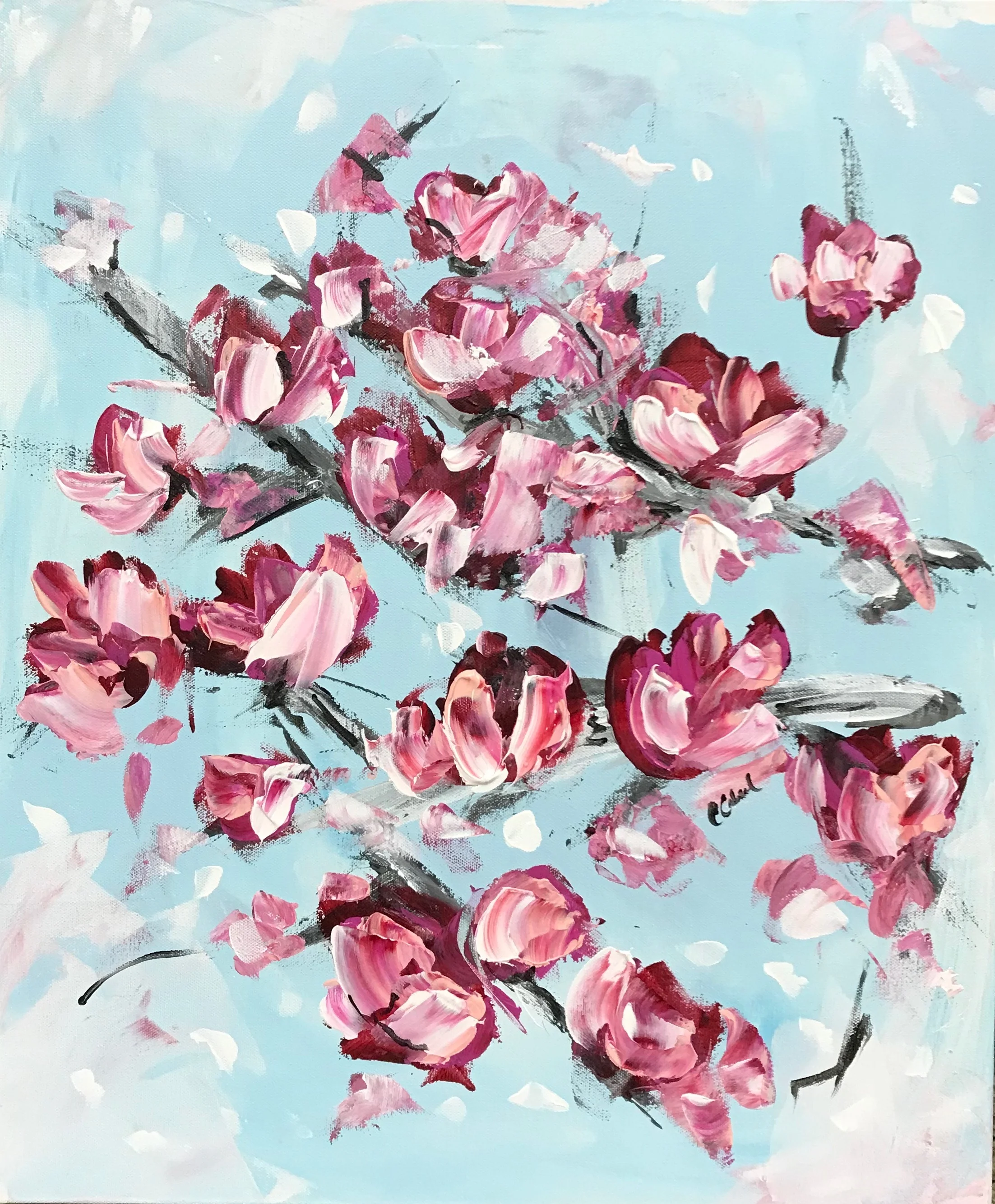 MAGNOLIAS, FLEETING 20X 24 (SOLD)
