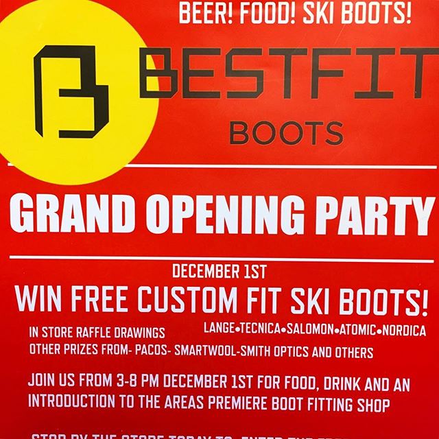 Grand opening party this afternoon! Come by and grab a beer and check out Truckee&rsquo;s best boot lab!