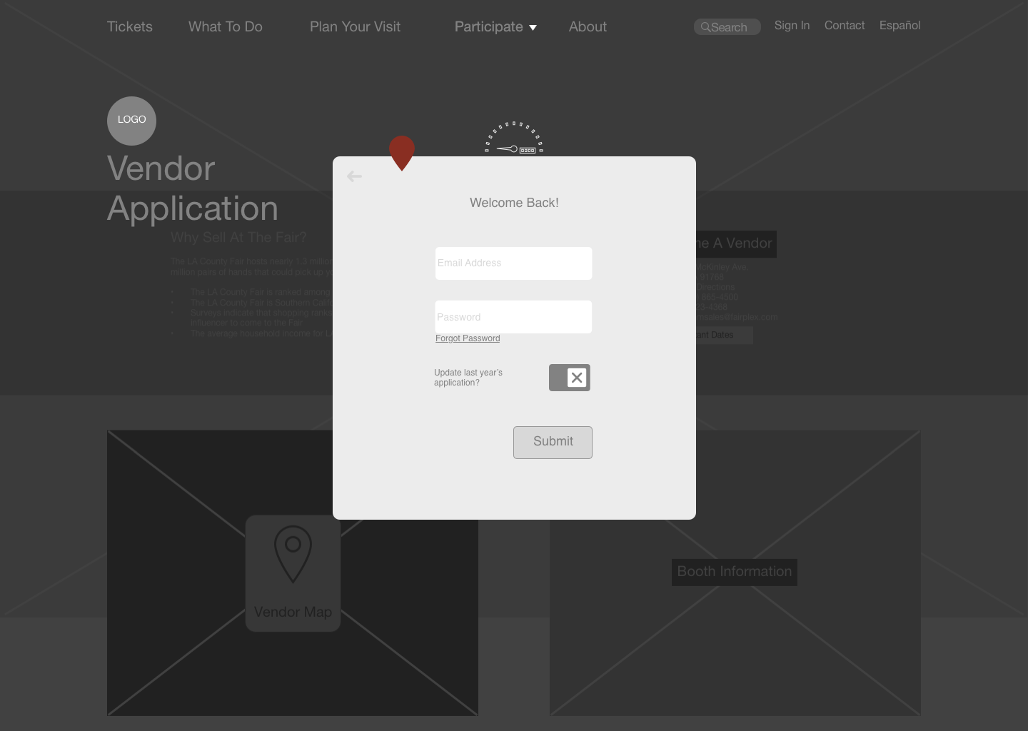  Modal overlays broke up the length of the form. This allowed the user to stay connected to the main site and kept them from becoming overloaded by too much too quickly. 