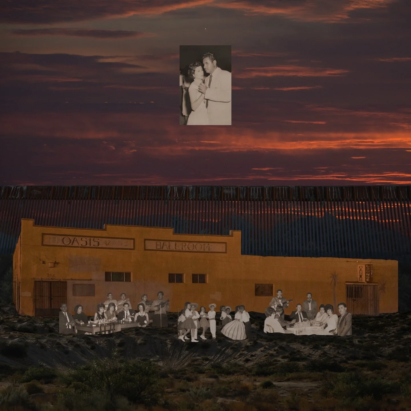&bull; oasis, 2026 : on joy as resistance / archival ancestor photographs juxtaposed with my documentation of the land that held them along the rio grande, captured between 2017-2025 &mdash; where national boundaries separate communities whose cultur