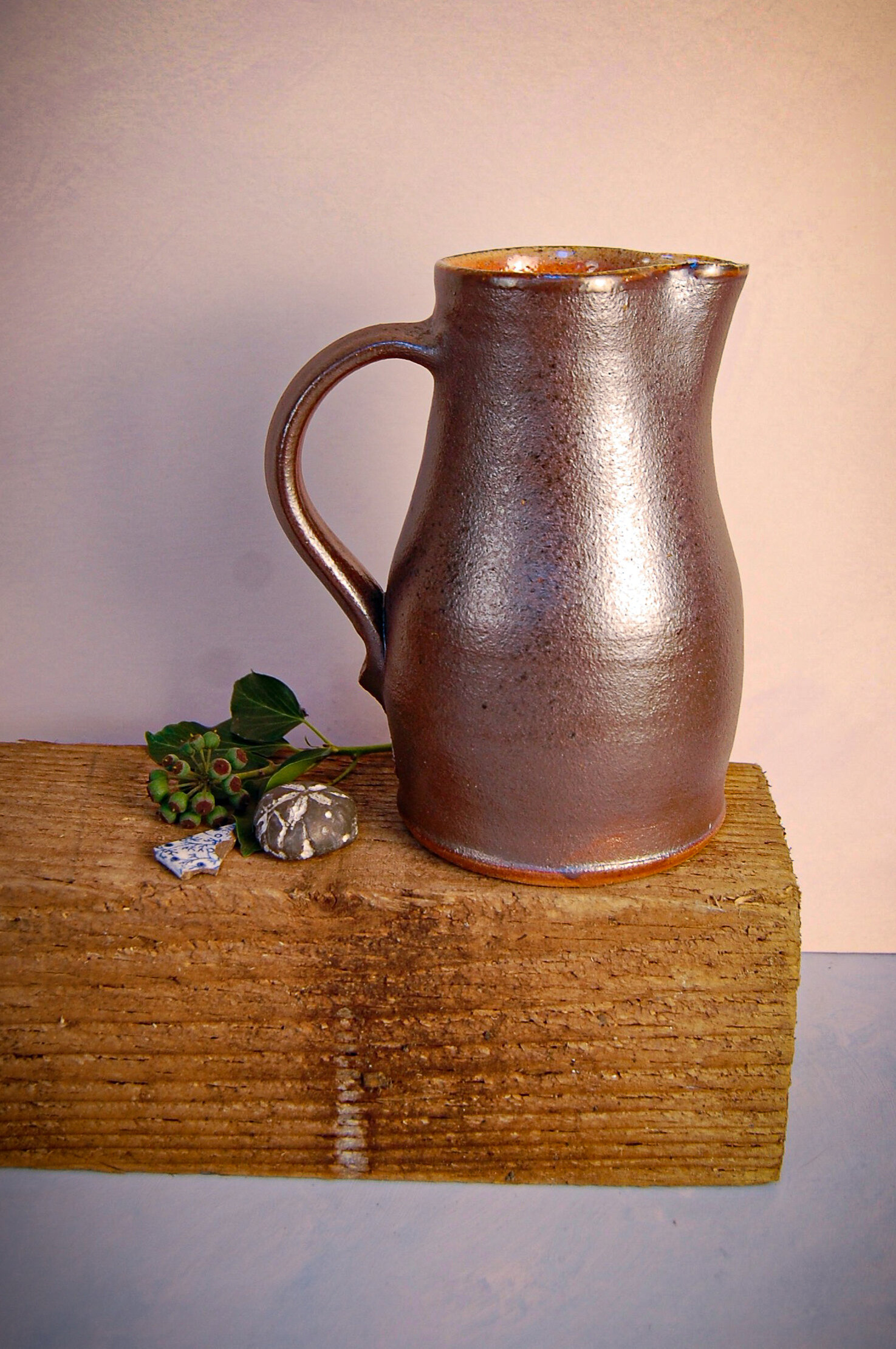 Chocolate shino jug