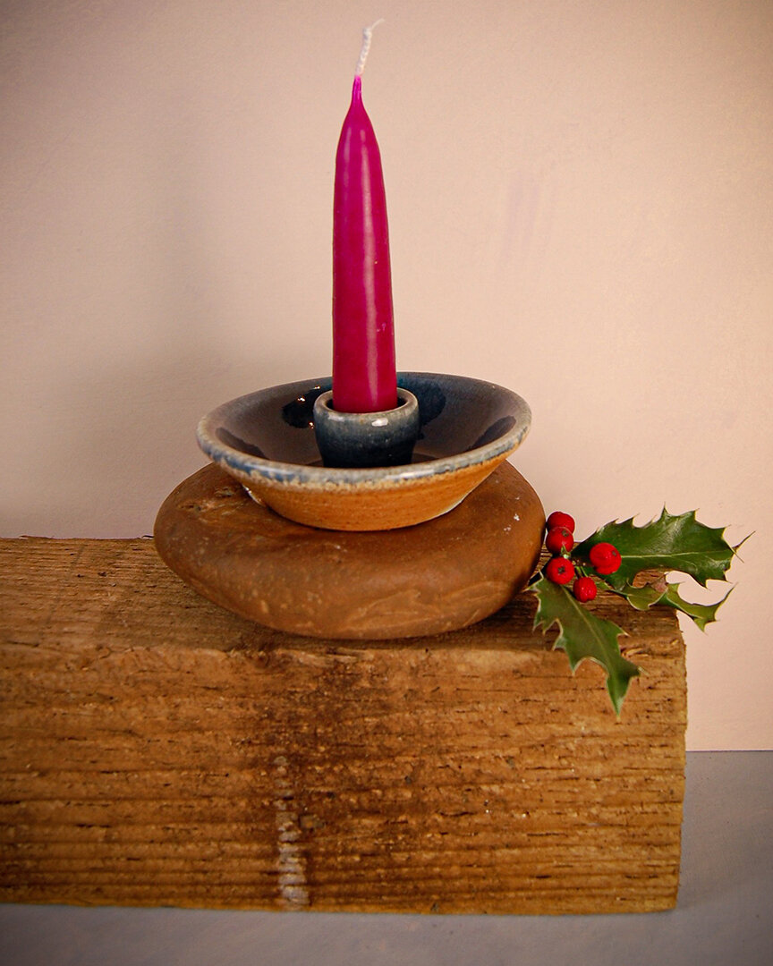 Cobalt blue candle holder