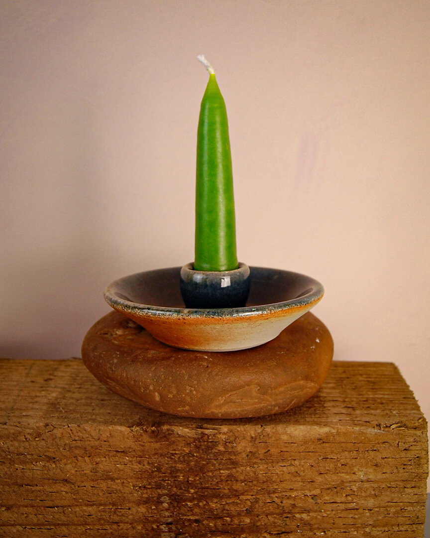 Cobalt blue candle holder