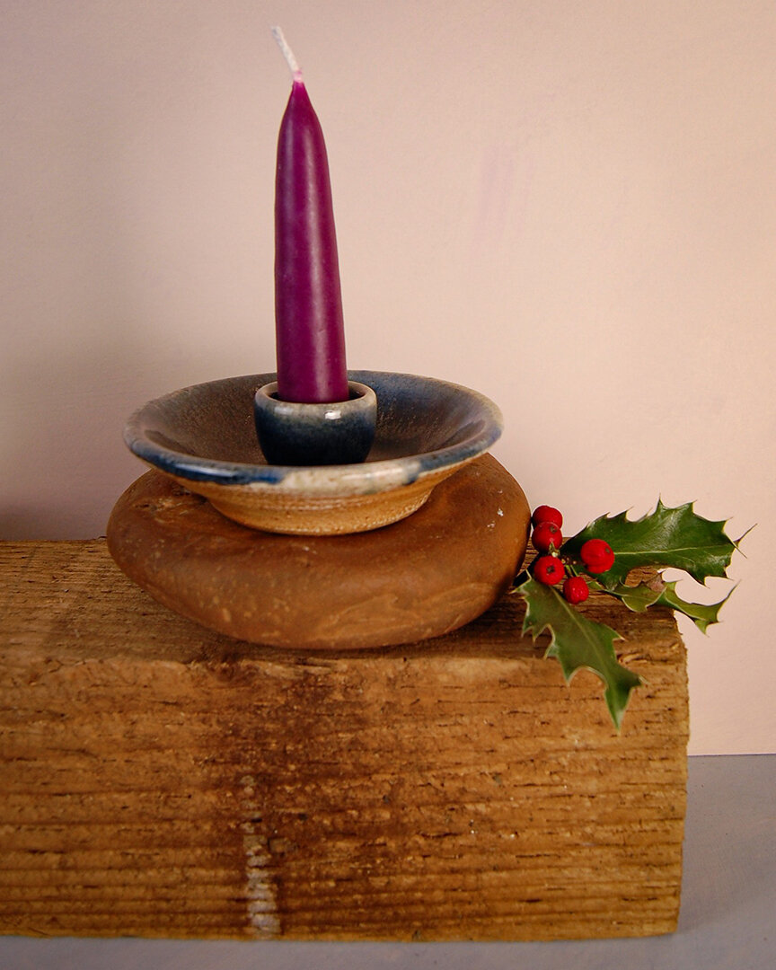 Cobalt blue candle holder