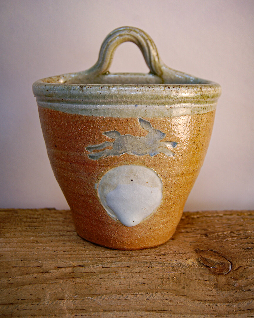 'Hare and Moon' small wall vase