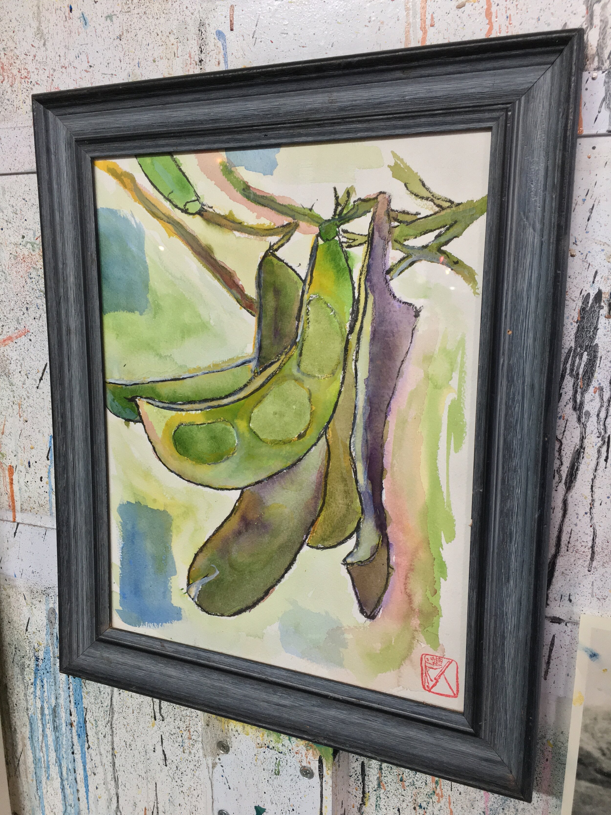 Lima+Beans+17x14+watercolor+pastel+framed.jpg