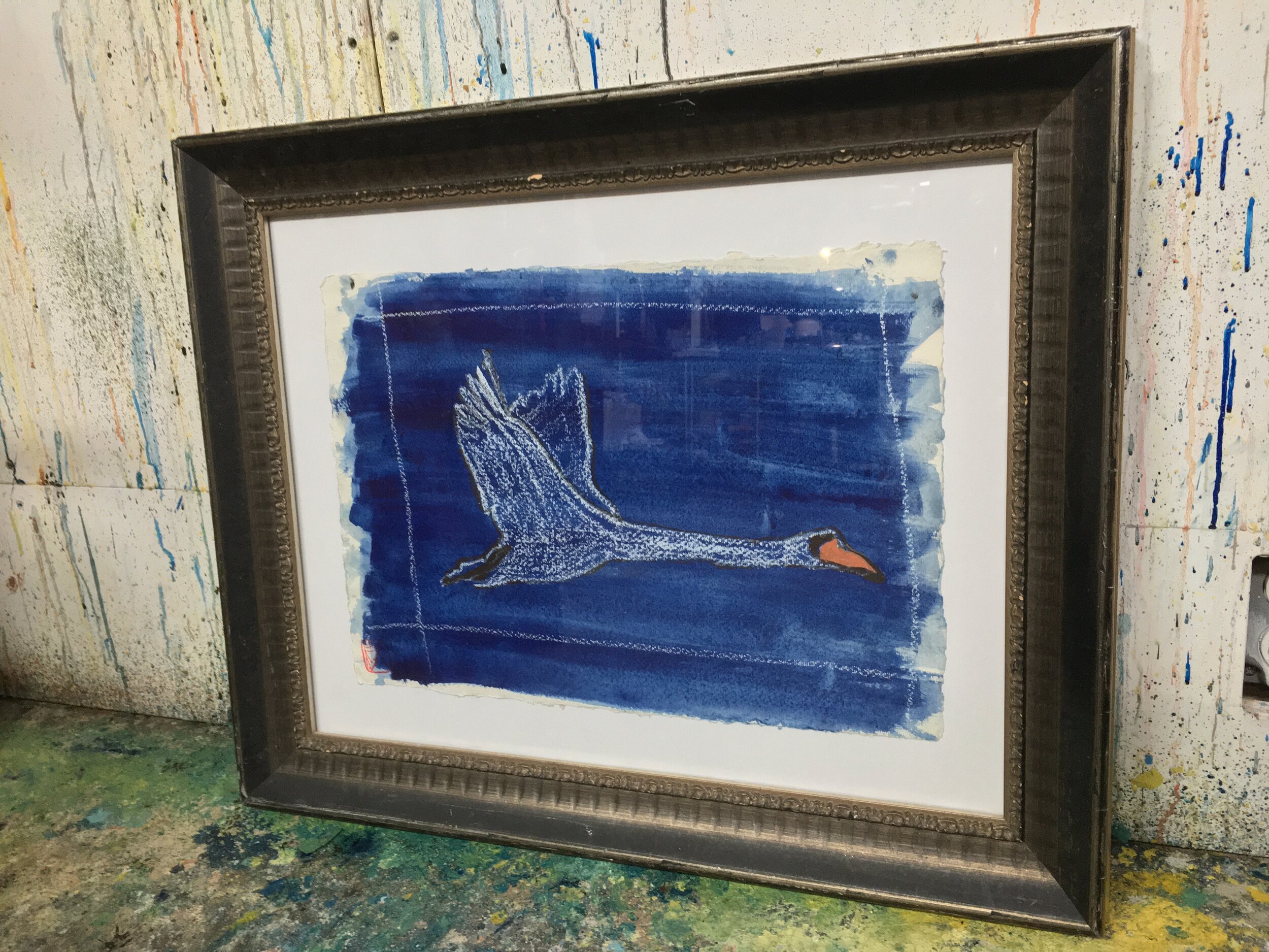 Swan+19.5x24x1.5+pastel+watercolor+paper+framed.jpg