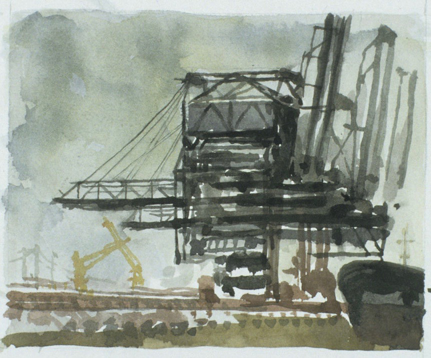 Study for Signals II 6x8" Watercolor on paper
