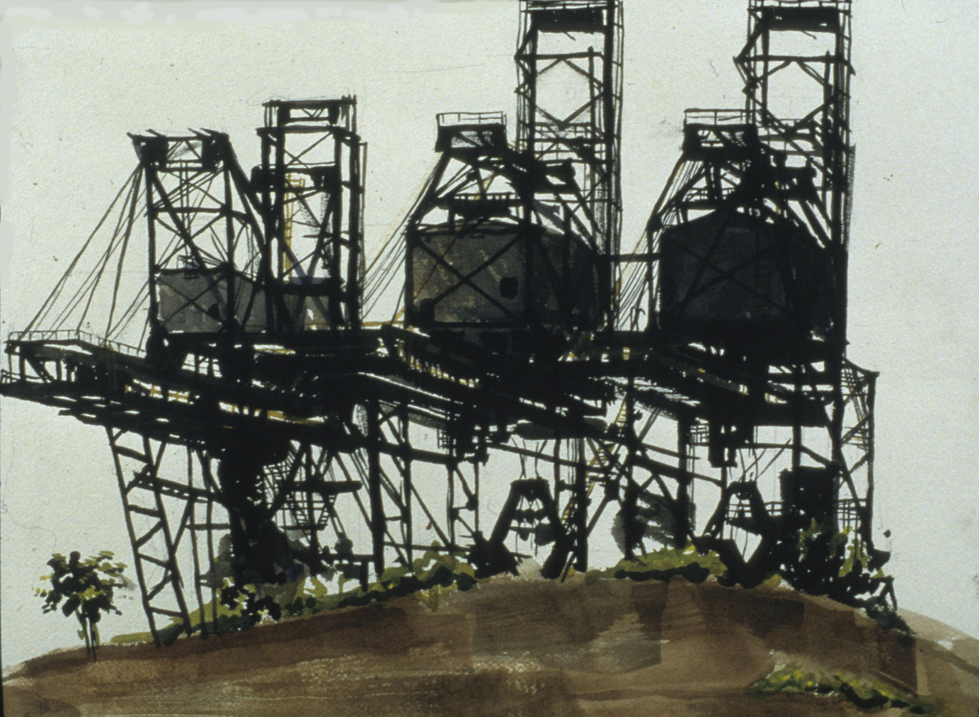 Three Cranes 11x14" Watercolor on paper 