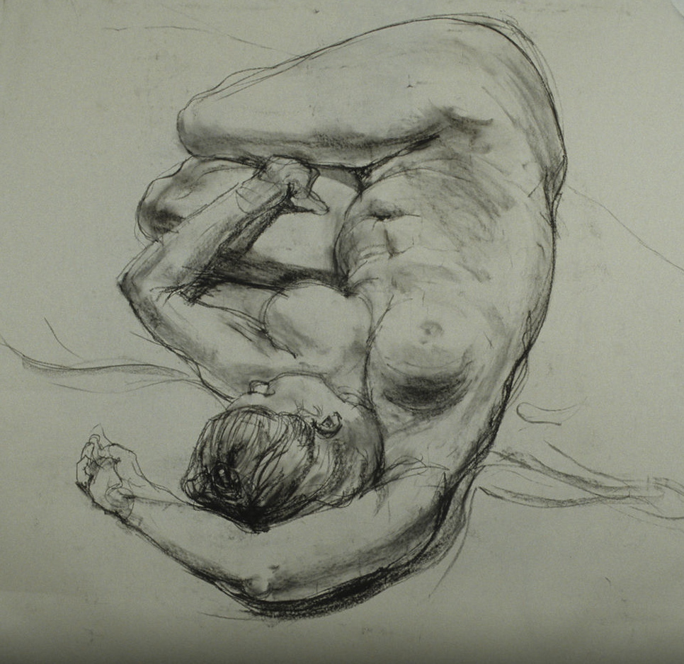 Female nude. Charcoal on Strathmore drawing paper 4'x4'