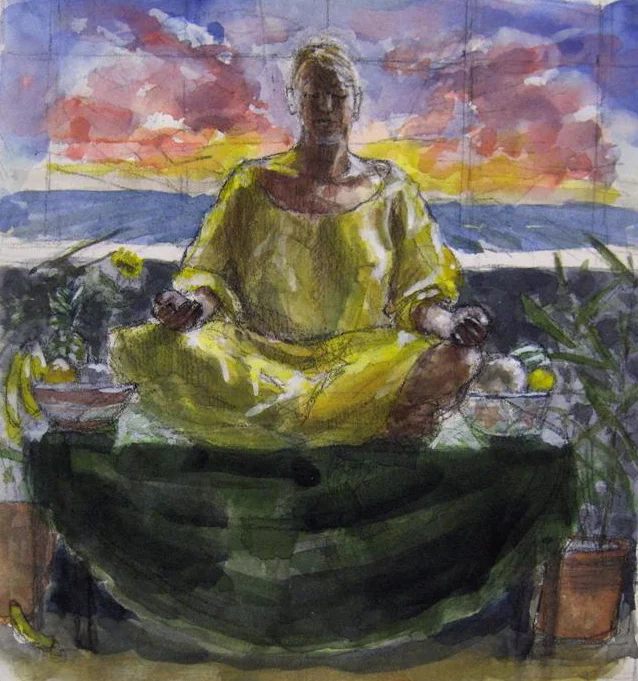 "Study for Earth" Water color and pencil on paper 9x12"