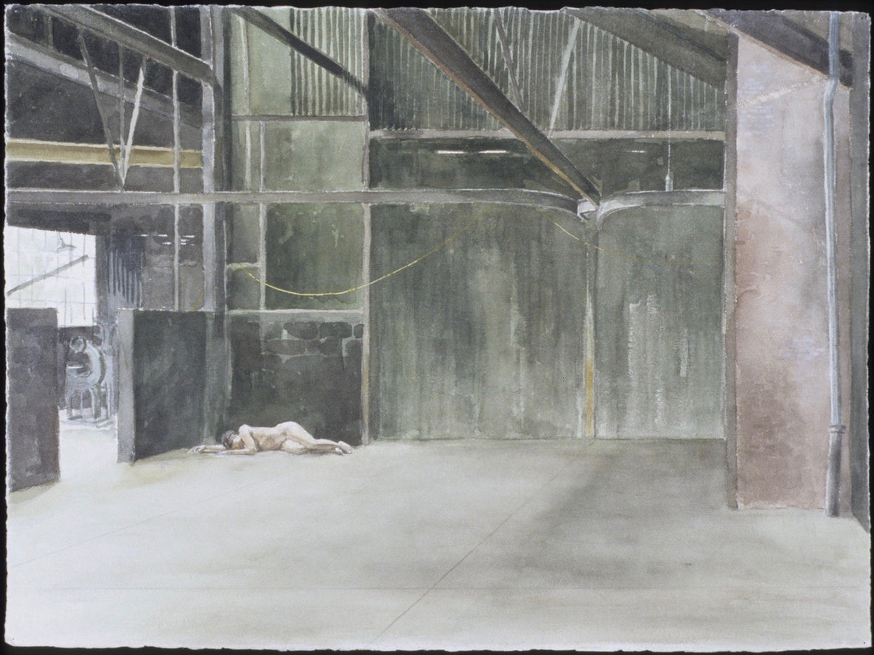 Nude in Foundry III 22x30 Wather color on paper.jpg