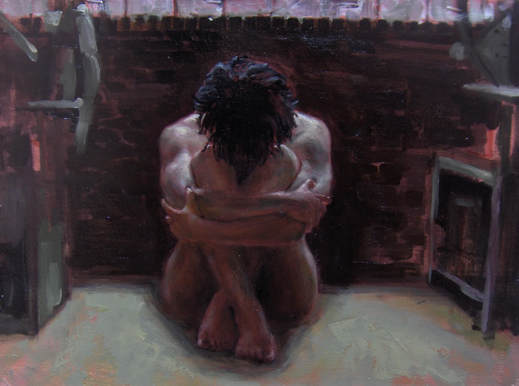 Study for Metal. Oil on paper 11x15"