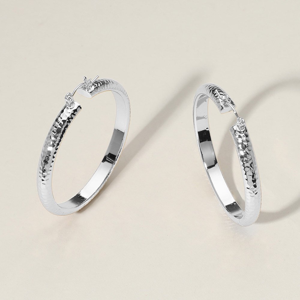 Metal Hoop Pin Catch Earrings