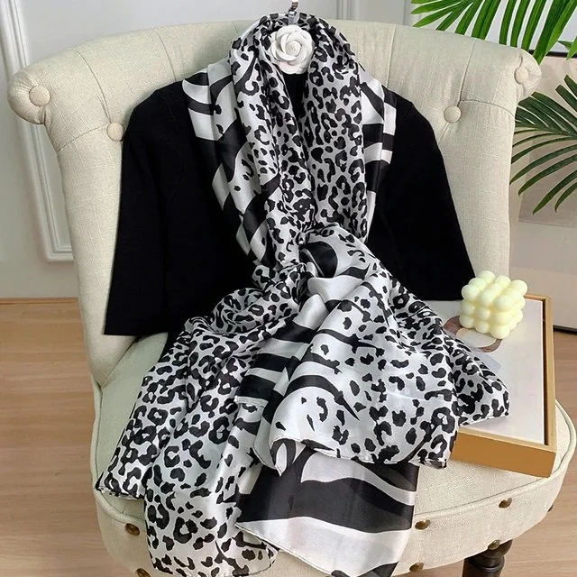 Black Print Scarf