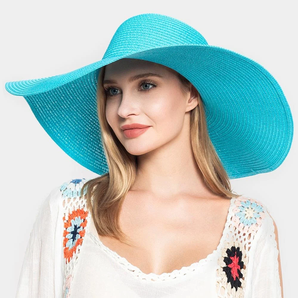Aqua Straw Sun Hat