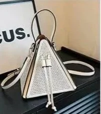 Drawstring Pyramid Studded Bag