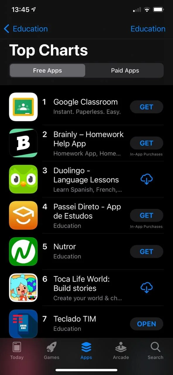 7º lugar na app store no primeiro dia.jpg