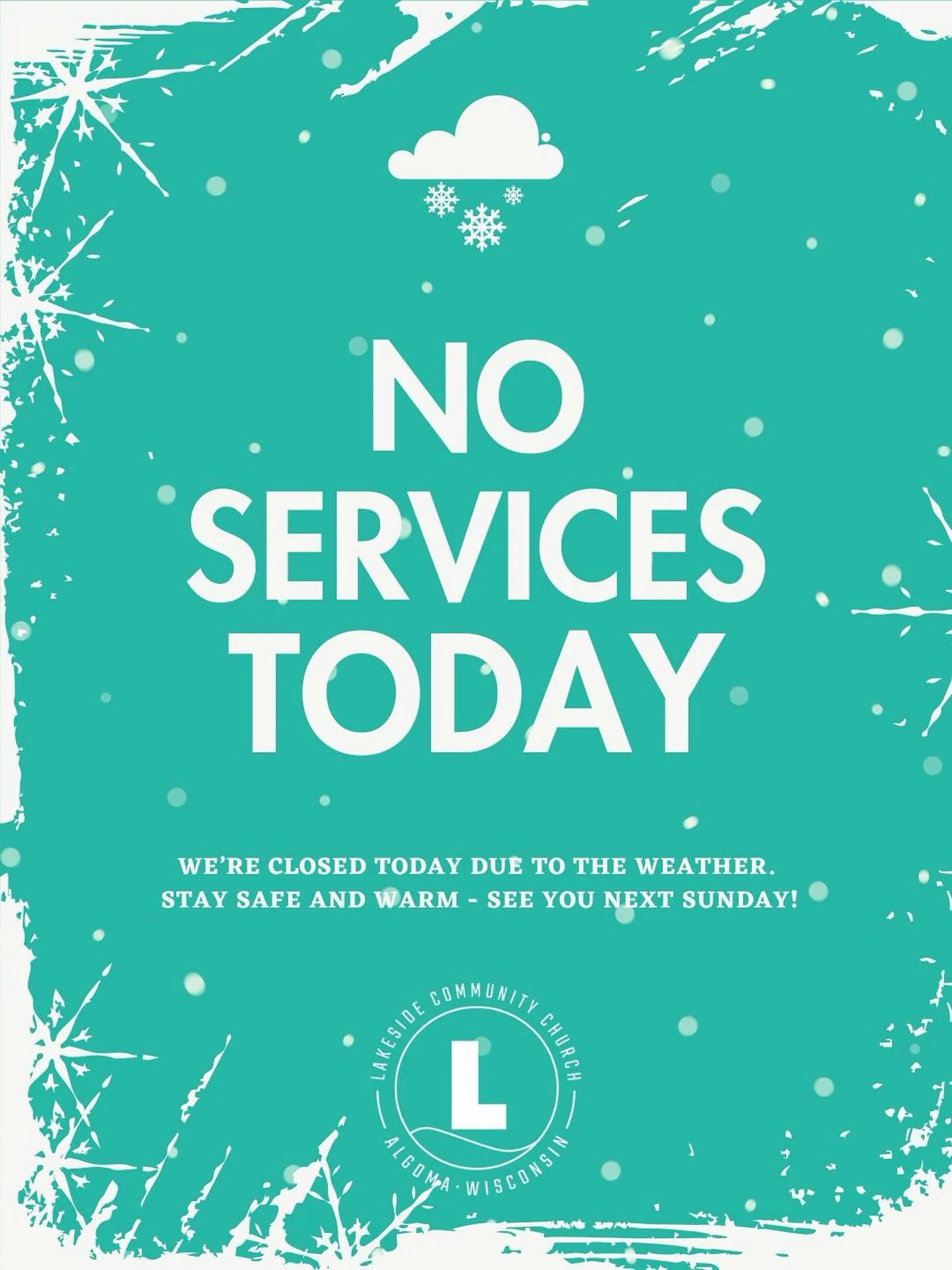With current road conditions and the forecasted freezing rain, snow, and winds we have made the decision to cancel services today. Stay warm and safe.