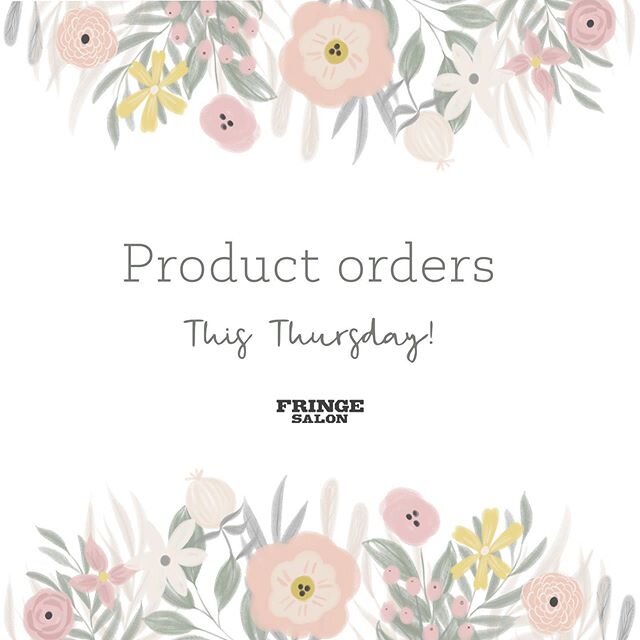 Retail order hours this week are Thursday may 7th  from 9-11! If you need anything at all message us or call ahead so Jenny can get your order ready for pickup!! &bull;
&bull;
&bull;
&bull;
#fringesalonwichita #wichitasalon #redken #redkenready #pure