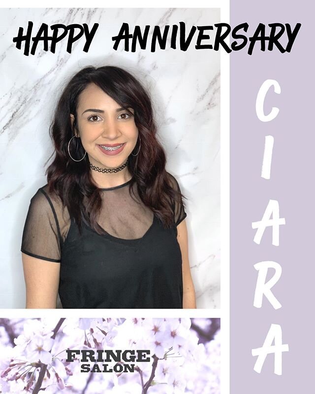 Happy anniversary to our stylist Ciara @cicisimmone_beauty !! Thank you for your loyalty and support!! We love you!! &bull;
&bull;
&bull;
&bull;
#fringesalonwichita #wichitasalon #anniversary #beautiful #wichitastylist #support #blessed #redken #behi