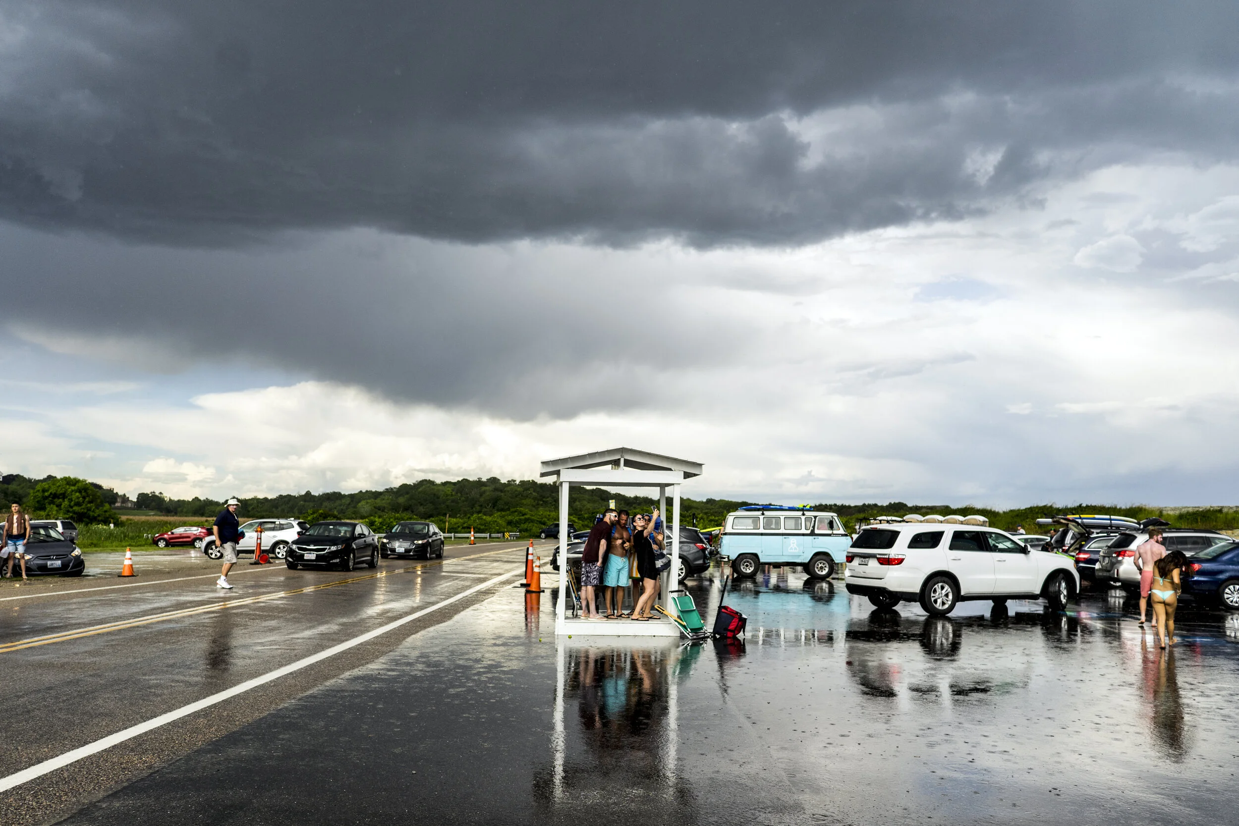  It was a beautiful summer day at Second Beach in Middletown, RI until strong thunderstorms and hail sent beachgoers dashing for cover. 