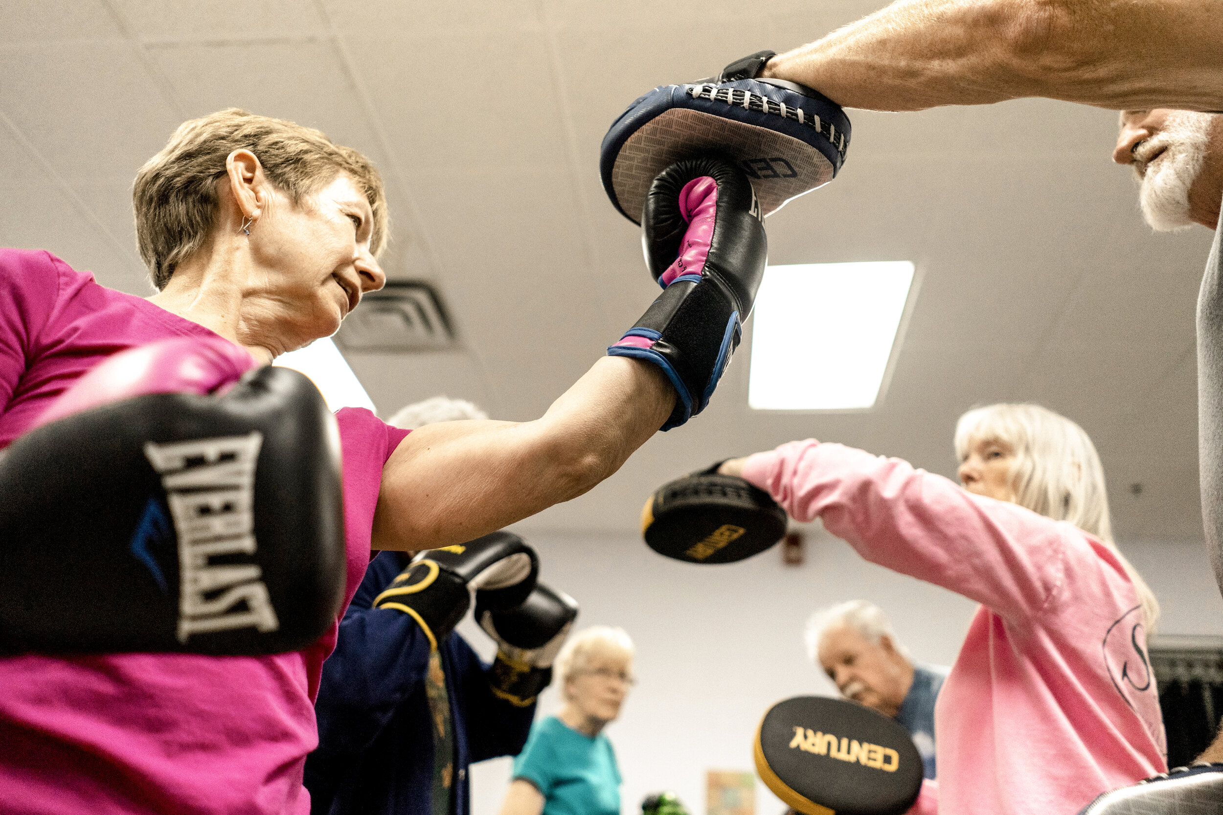  Francine King and her husband Bob King are the lead organizers and instructors of the Balanced Boxing course held twice weekly at the Fairgrounds YMCA. The Balanced Boxing course, which empowers those with Parkinson’s disease to reclaim there range 