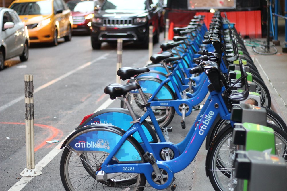 Citi Bikes in a Docking Station