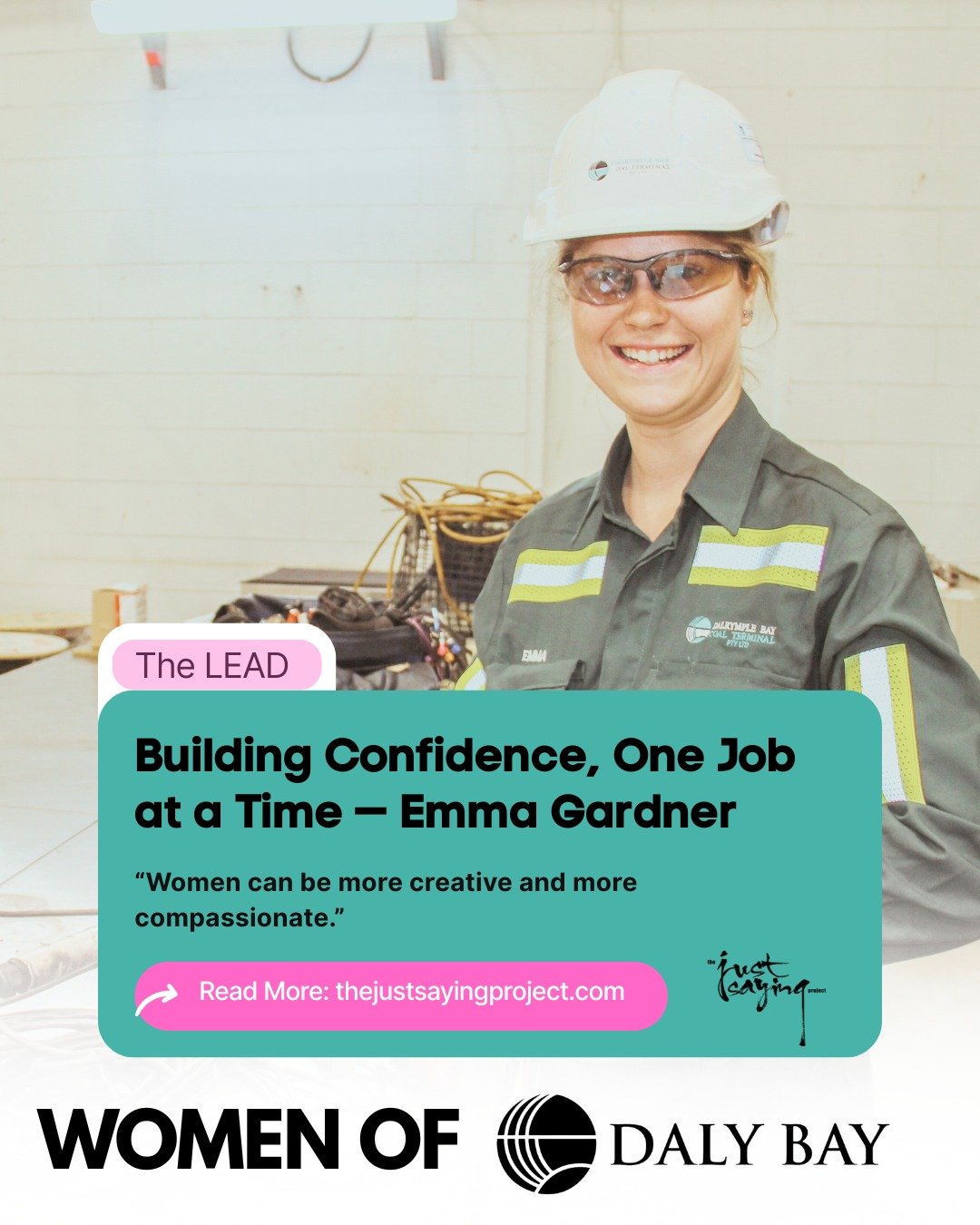 THE LEAD | The Women of Daly Bay

Meet Emma Gardner. 

Emma Gardner started at Daly Bay as an apprentice straight out of school &mdash; today, she&rsquo;s a qualified electrician finding her feet in a male-dominated trade.

Her words carry power for 