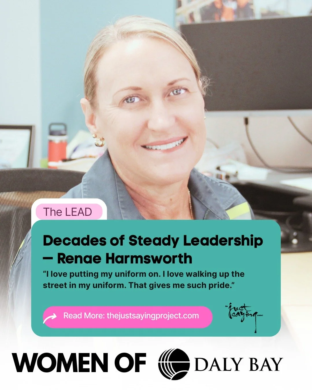 THE LEAD | The Women of Daly Bay 

Meet Renae Harmsworth.

Thirty years. One workplace. Countless decisions that keep everything moving.
Renae Harmsworth&rsquo;s career at Daly Bay is a masterclass in calm leadership, adaptability and quiet confidenc