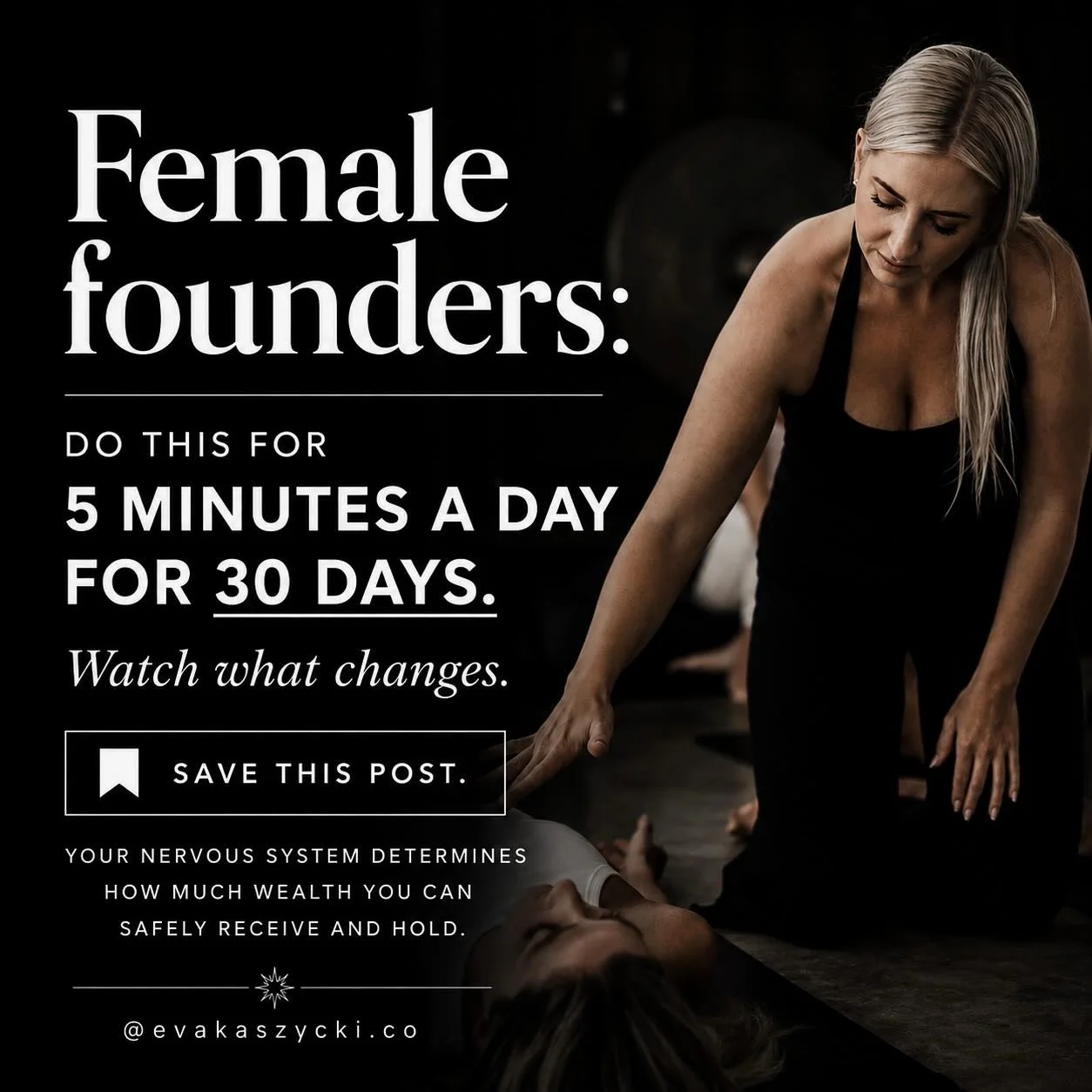 Female founders,

Everyone talks about making more money.

Almost nobody talks about increasing their capacity to hold it.

Your nervous system determines how much wealth, visibility, responsibility and success feels safe for you to receive.

So here