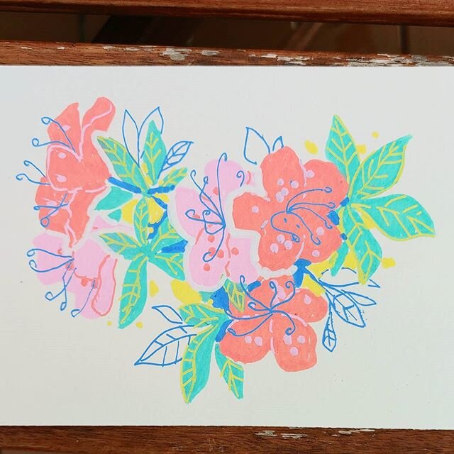 More posca nonsense! Loosely based on some azaleas from my yard ❤️