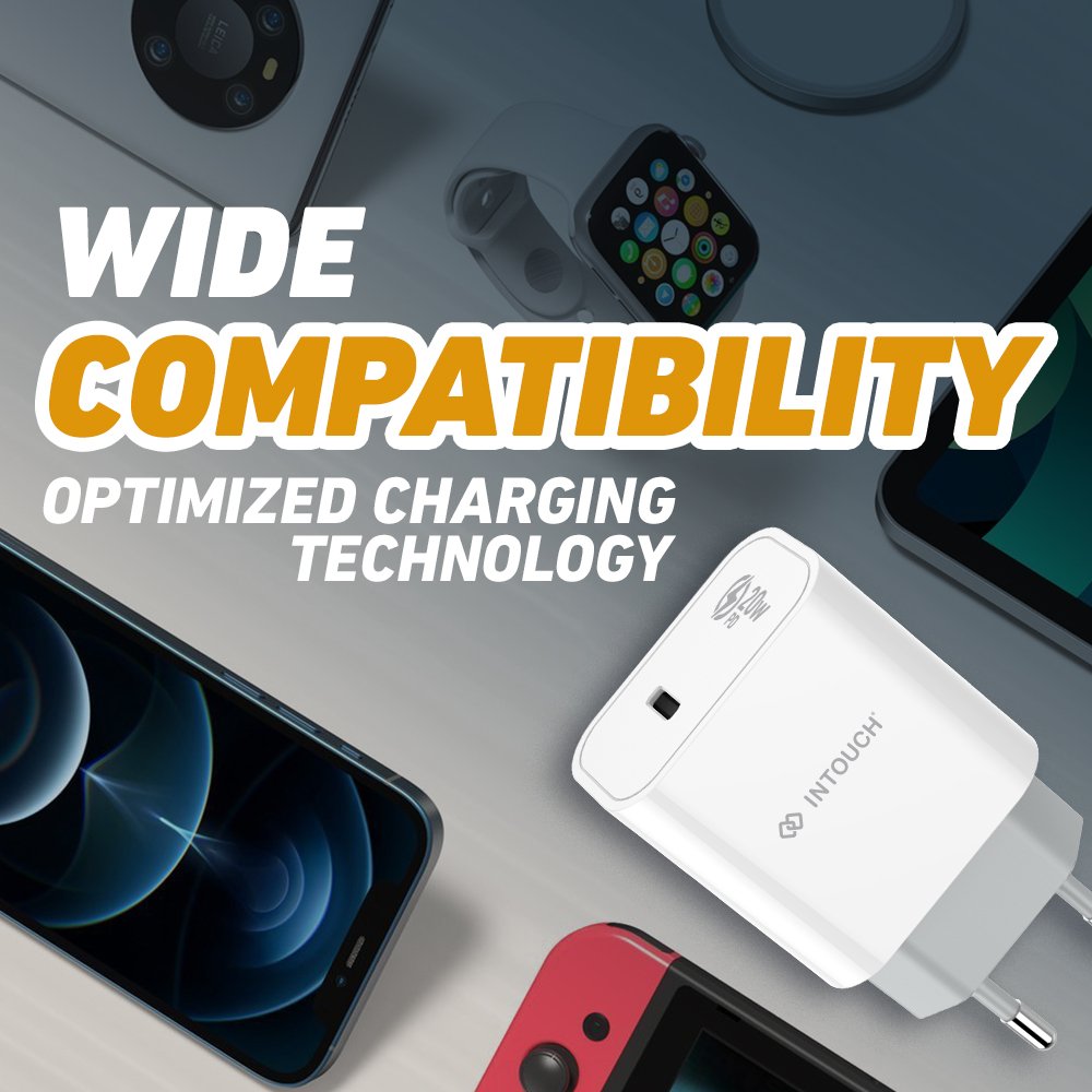 Intouch 20W PD Charger Wide Compatibility